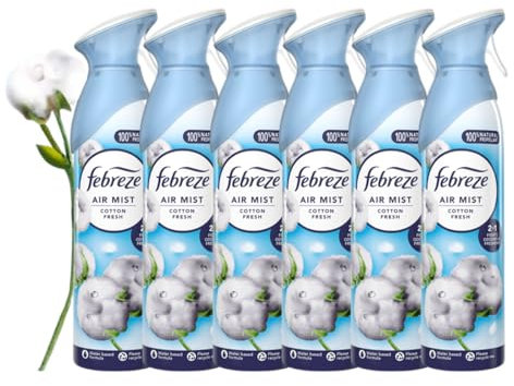 Air Freshener Bathroom and Room Freshener Air Mist, 6 x 185ml COTTON FRESH