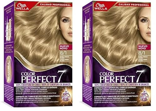 Wella Color Perfect - Tinte de Coloración Permanente para un Cabello Hidratado y Luminoso - Tonos Rubio Ceniza Claro (Paquete de 2)