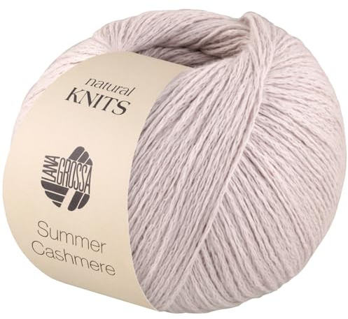 LANA GROSSA Summer Cashmere| Feines Kettengarn aus Baumwolle und Kaschmir | Handstrickgarn aus 90% Baumwolle & 10% Cashmere | 5g Wolle zum Stricken & Häkeln | 210m Garn FB 9