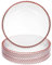 sourcing map 12pcs Clear Charger Plates Bulk, 13 Plastic Round Charger Plates with Bead Trim Dinner Dessert Plate for Wedding Party Event Table Setting Decoration, Red