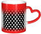 JTNWEC Tasse à café en céramique avec motif à pois blancs changeant de couleur - 325 ml - Rouge