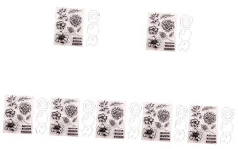 TEHAUX 7 Juegos Molde de cuchillo de sello de silicona joya marcadores decoupage scrapbooking molde de silicona troquel de corte de flores DIY troquel de corte de estampador de silicona
