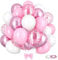 ENLACE 30 Stück Luftballons Rosa Set, 10 Zoll Pink Weiß Metallische Rosa Luftballons Und 12 Zoll Pink Konfetti Ballons, Latexballons für Mädchen Hochzeit Geburtstag Dekorationen