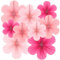9Pcs Paper Decorations Hanging Pink Rose Red Hanging Paper Fans Decorations Papers Fan Flowers Papers Flower Fan for Wall Birthdays Bachelorette Weddings Spring Tea Party 35 25 20 cm(Pink)
