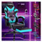 ELFORDSON Massage Gaming Chair for Kids Adults, Ergonomic Computer Office Chairs with Headrest, Lumbar Cushion, Footrest, High Back 150° Reclining, 360° Swivel, PU Leather, Cyan