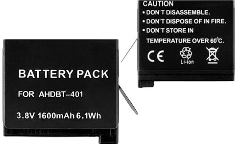 E-yiiviil Replacement Battery AHDBT-401 3.8 V 1160 mAh Battery Compatible with GoPro Hero 4, Hero 4 Black, Hero 4 Silver Sports Camera Battery Camera Battery with Tools