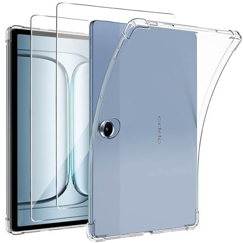 KUSINHOKA Funda para Oneplus Pad Lite/OPPO Pad SE 11 Pulgadas + [2 Pack] Protector de Pantalla, [Anti-Choque] Suave Silicona Transparente Carcasa, Ultra Fina [Anti-arañazos] Carcasa Protectora