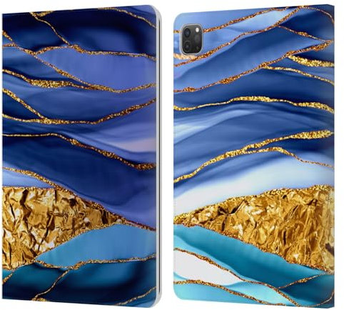 Head Case Designs Licenza Ufficiale UtArt Mari d'oro Notte Oscura Marmoreo Custodia Portafoglio in Pelle Compatibile con Apple iPad PRO 11 2020/2021 / 2022