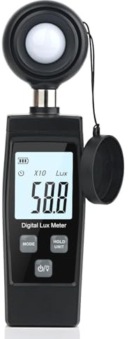 Lichtmessgerät Hand-Lux-Messgerät mit digitalem Photometer zur Überwachung der Umgebungslichtintensität Bereich bis zu 200.000 Lux Sensor für wachsende Pflanzen, LED-Foto-Beleuchtung, einfach zu