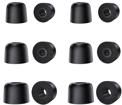 Yinyoo KF01 Ohrstöpsel, 6 Paar Memory-Schaum-Ersatz-Ohrstöpsel für Kopfhörer, IEMs, ZS10 PRO/ZS10 PRO X/ZS12 PRO X/ZST/K01/DC01 PRO/EDX PRO/ZSN PROX/BC01 PRO (Schwarz, S/M/L × 2)