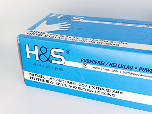ISC Hygiene & Safety Gants Nitrile Jetables Non Poudrés – Gant Nitrile Usage Alimentaire et Mécanique – Gants Jetables S M L XL – Gants Nitrile bleu EXTRA STRONG, XL – Boîte de 100