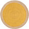 Green Decore Handgefertigte geflochtene runde Naturfaser Jute Teppich, Natur (180 cm Durchmesser, Oculus Yellow)