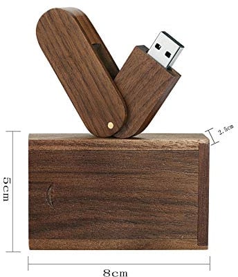 Garrulax USB-Speicherstick, 8 GB / 16 GB / 32 GB, Premium-Rotation, massives Holz, High Speed USB 2.0 Flash Drive Memory Stick Datenspeicherung Pendrive Thumb Disk mit Holzbox