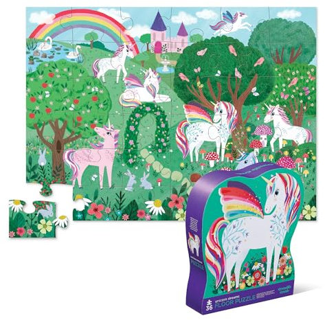 Crocodile Creek - Unicorn Dreams - 36 Piece Jigsaw Floor Puzzle with Heavy-Duty Box for Storage, Large 20 x 27 Completed Size, Designed for Kids Ages 3 Years and up