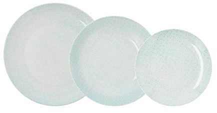 Bidasoa Infiniti Infinit Vajilla de Porcelana Completa Moderna 18 Piezas Llanos hondos |6 Platos Postre, Verde, Estandar