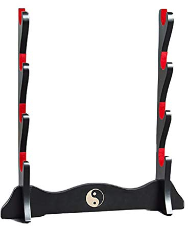 Z-fiber Porte-épée Japonais rembourré Katana Stand Samurai Display Rack Support All Tanto Sword Tai Chi,4 Tier