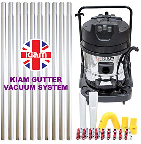 Kiam Gutter Cleaning System KV60-3 3000W Triple Motor Industrial Wet & Dry Vacuum Cleaner & Gutter Pole Kit (40ft (12m))