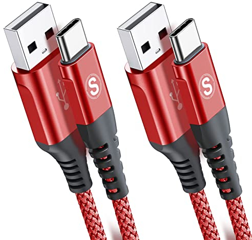 sweguard USB C Kabel 3.1A [2Stück 3m] Schnellladung,Ladekabel USB C Nylon Type C Kabel für Samsung Galaxy S25 S24 S23 S22 S21 S20 Plus/Ultra/FE,iPhone 15 16 Pro Max,Note20,A72 A71 A52 A51,M31 M30s M20