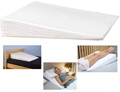 Extra Large Triangle MEMORY FOAM Wedge - Incline Support Pillow - Reduce Back, Shoulder, Neck, Leg, Sciatica Pain, Snoring, Acid Reflux & Respiratory Problems - Removable Washable Zip Cover