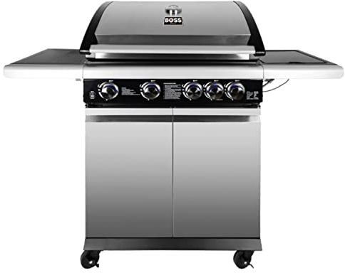 Boss Grill Alabama Elite 4 Burner Gas BBQ with Side Burner in Stainless Steel