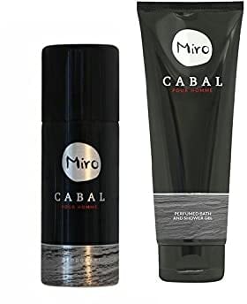 MIRO CABAL pour homme : Deodorant Spray 150 ml 24 h Schutz ohne Aluminium + Perfumed Bath & Shower Gel 250 ml