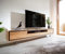 DELIFE TV-Board Stonegrace Akazie Natur 240 cm 2 Türen 1 Fach 2 Schübe Steinfurnier V-Fuß