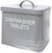 NOBEL Dishwasher Tablets Storage Vintage Heavy Duty Steel Powder coated Tins With Lid (Grey)