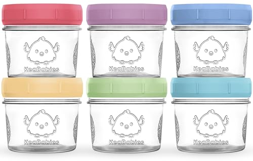 6-Pack Babybrei Einfrieren Behälter Glas - Beikost Baby Zubehör, Mikrowellen Babybrei Behälter, Lecksicher Babynahrung Behälter, Beikost Einfrieren Behälter, Babynahrung aufbewahrung (Nord)