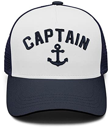 singwe Captain Hut Boot Zubehör Captain Skipper Baseball Cap Gorras para hombres Originales Damen Herren Golfmütze, Marineblau-1, Einheitsgr��e