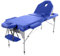 QUIRUMED Klappbare Massageliege aus Aluminium, 186 x 66 cm, gepolstert 14 cm, Kunstleder, Blaue Farbe, höhenverstellbar, klappbare Rückenlehne, leicht, bis 150 kg
