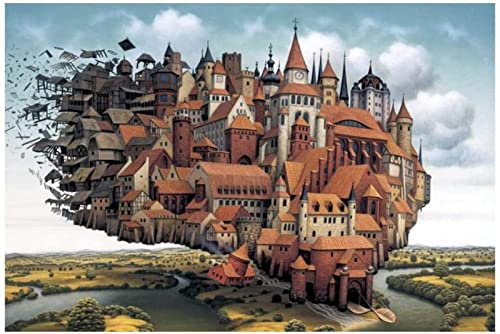 Amdieu 1000 Teile Puzzle Spielzeug Moving Castle Puzzle Spielzeug Lerngeschenke für Familie und Freunde