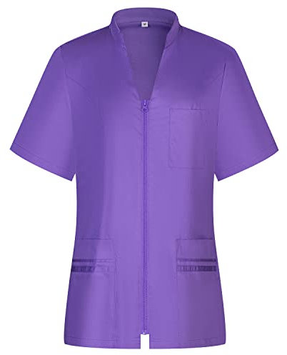 MISEMIYA - Camici Sanitari Donna - Giacche Uniformi sanitarie - Abbigliamento da Lavoro e divise712 - Large, Lilla