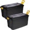 STORM TRADING GROUP Heavy Duty Robust Black Storage Trunk With Wheels & Handles 110 Litre & 145 Litre XL Capacity Great for Indoor & Outdoor Storage (145 Litre, 1 x Storage Trunk Box)