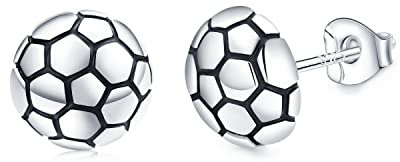 ENVYOU Sport-Ohrstecker, 925er Sterlingsilber, Fußball, Basketball, Volleyball, Tennis, Baseball, Ohrringe für Damen und Herren, Spieler, Fan-Geschenke, Sterling Silber, Kein Edelstein