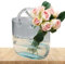 Glas-Geldbörsenvase Für Blumen Klare Glas-Tasche Vase Mit Fischschale Klare Mundgeblasene Glasvasen Mit Griffen Einzigartige Handtaschenform, Blumenvase Für Zuhause, Herzstück, Büro, Garten, Hochzeit