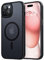 NIMASO for iPhone 15 Case 6.1-Inch, Compatible with MagSafe, Shockproof Military-Grade Protection,Translucent Matte Back, Slim Thin Magnetic Phone Case for 15, Black