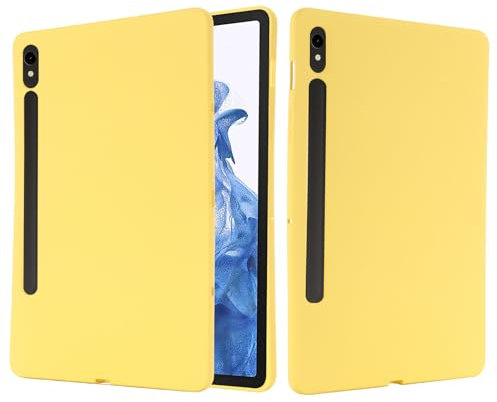 Funda para Samsung Galaxy Tab S9 FE 10.9,Carcasa Silicona Suave Gel Rasguño y Resistente Teléfono Móvil Cover,funda Goma Cubierta Telefono Cobertura para Samsung Galaxy Tab S9 FE 10.9-Amarillo