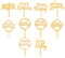 Happy Birthday Tortendeko Set 10 Stück Gold Acryl Happy Birthday Cake Topper Wiederverwendbar Geburtstag Torten Topper für Babyparty Jubiläen Geburtstag Party Deko