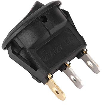 Kfz-Elektrik, Runder Ein-Aus-SPST-Schalter, 12 V, LED-Wippschalter für Auto, Van, Boot, Licht A