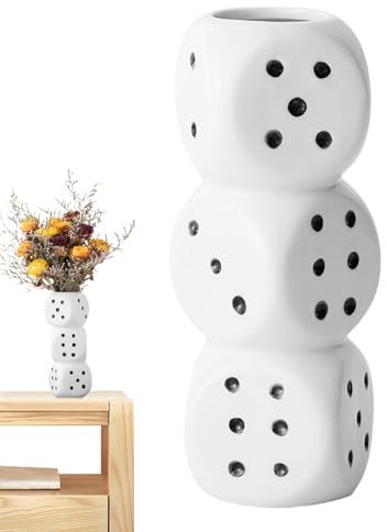 Pzuryhg Blumenvase, Würfelvase aus Keramik, flippige, einzigartige, lustige Heimdekoration,karierte Vase,maximalistische,eklektische Heimdekoration,einzigartige Blumenvase,moderne Badezimmerdekoration