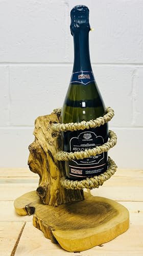 My Square Mile Wooden Wine Bottle Holder with Rope, Rustic Bar (1, Upright Holder)