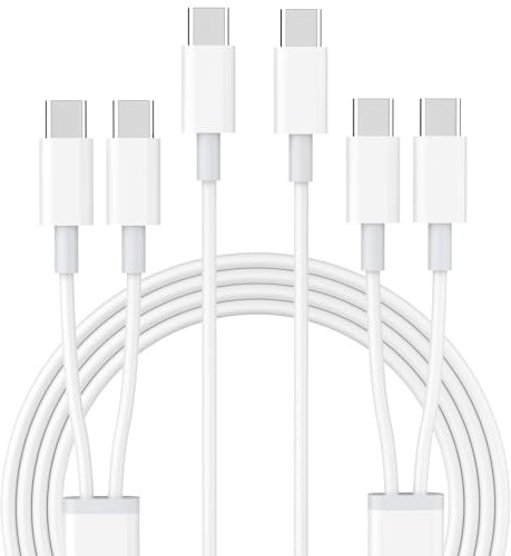 2 in 1 USB C to Dual USB C Charging Cable Compatible for iPhone 16/16 Plus/16 Pro/16 Pro Max/15/15 Pro Max, 2 Pack 60W Type C Multiple Charging with Double Type C Port Cord Fast Charger Cable 6FT