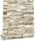 myforHD Stone Brick Wallpaper Peel and Stick 3D Effect Blocks Vintage Brick Faux Textured Self-Adhesive Wallpaper Kitchen Cabinets Backsplash Fireplace Laundry Room Accent Wall Decor