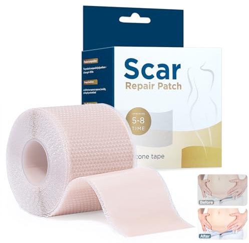 Cerotti Silicone Cicatrici, Fogli di Silicone Medico (4cm x 300cm), Riutilizzabili per Cicatrici da Cesareo, Chirurgia, Ustioni, Cheloidi e Acne, Trattamento Professionale delle Cicatrici