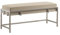 Bettso - Elegante Sitzbank LAMO - Polsterbank mit Metalbeinen - Moderner Bettbank - Garderobenbank - Sitzhocker Wohnzimmer, Schlafzimmer, Flur - Metalfarbe Chrom - Stofffarbe Dunkelbeige - 100x35x45cm