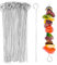 Rairsky 50 Pcs Metal Skewers, 20cm/7.87inch Reusable Skewers, Food Grade Barbecue Skewers, Stainless Steel, for Air Fryer, Trussing Turkey, Poultry, Vegetables, Fruit