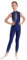 FEESHOW Mädchen Kinder Turnanzug Glitzer Ganzkörper Gymnastikanzug Trikot Ärmellos Ballett Unitard Akrobatik Tanzkleidung Marineblau 134-140
