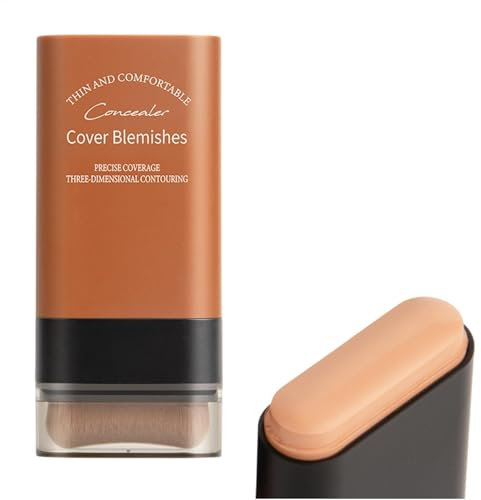 Roseionly Makeup Foundation, Natural Korean Foundation Stick mit Pinsel, Roseionly Make-up, lang anhaltende Feuchtigkeit in voller Deckung, für Nase, Stirn, Wange