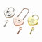 Cadenas personnalisé en forme de cœur avec clé, cadenas personnalisé pour mariage (doré)