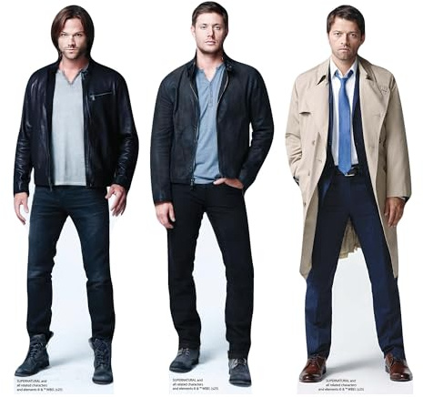 Star Cutouts SC4635 Supernatural Dean, Sam & Castiel Shelf Top Pack – 31cm Cardboard Cutouts for Fans, Collectors, Desks & Room Décor
